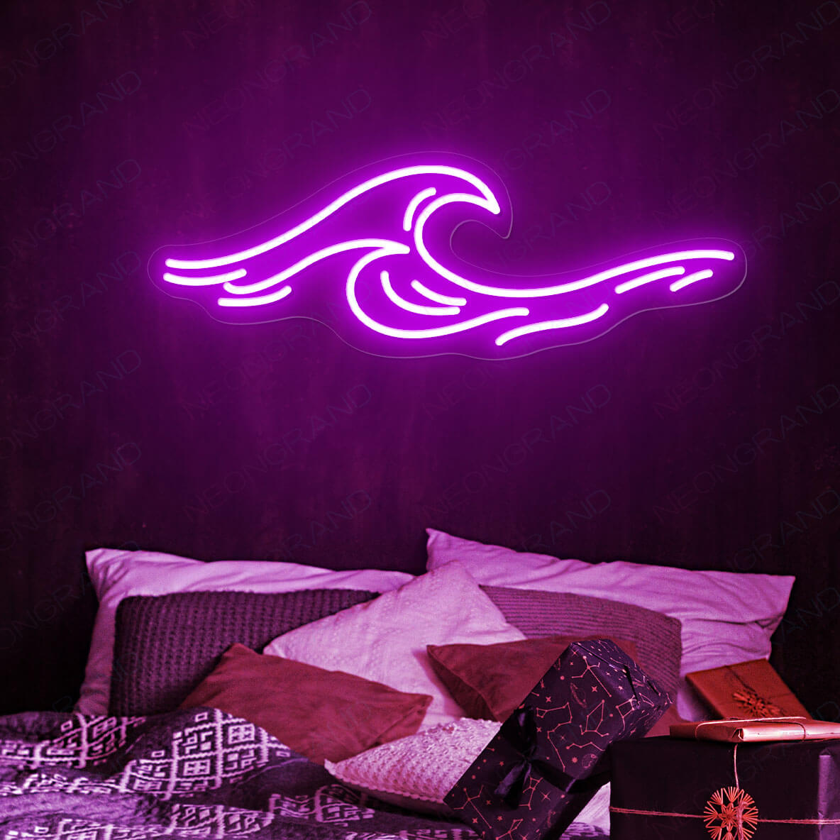Ocean Waves Neon Sign Led Light purple