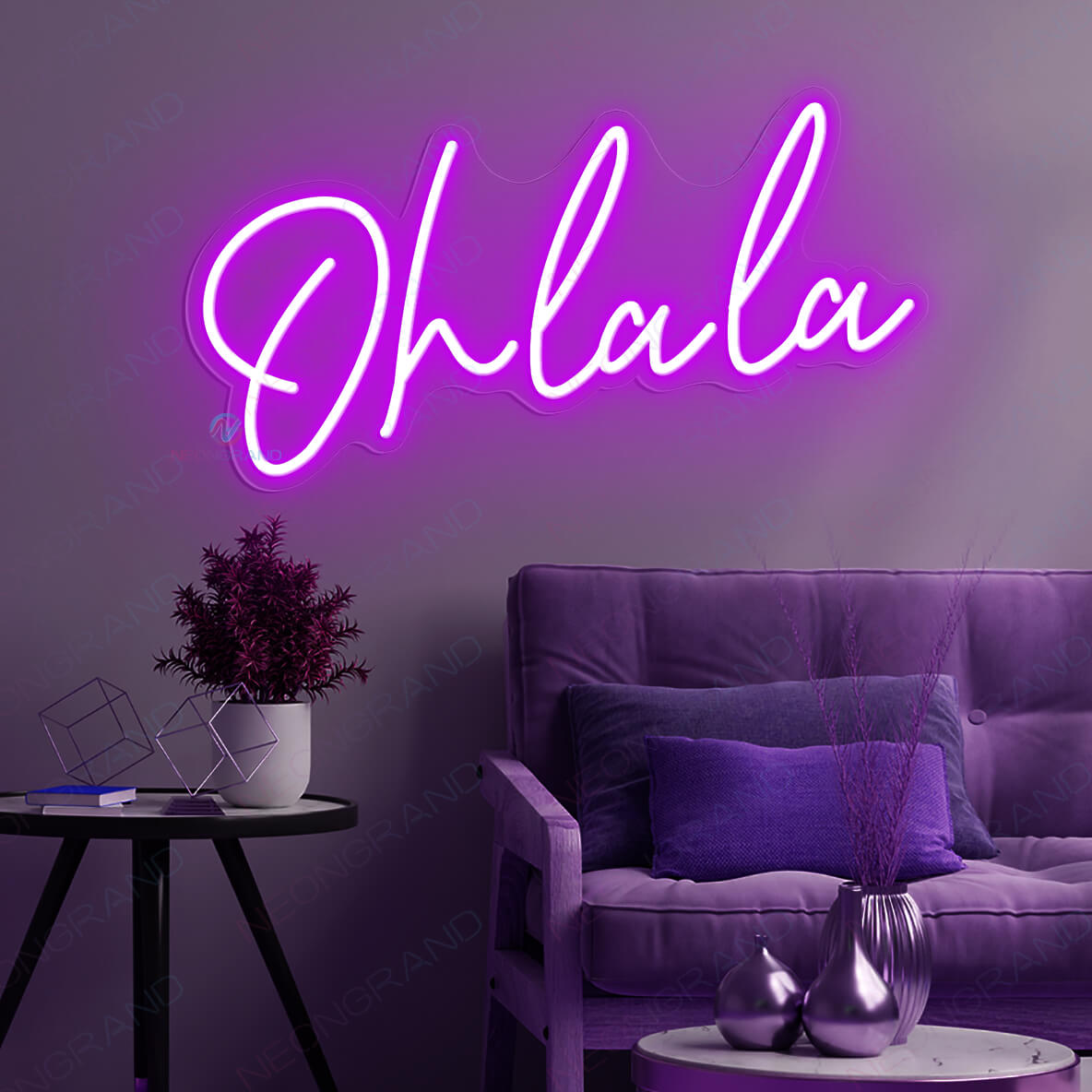Oh La La Neon Sign Led Light purple