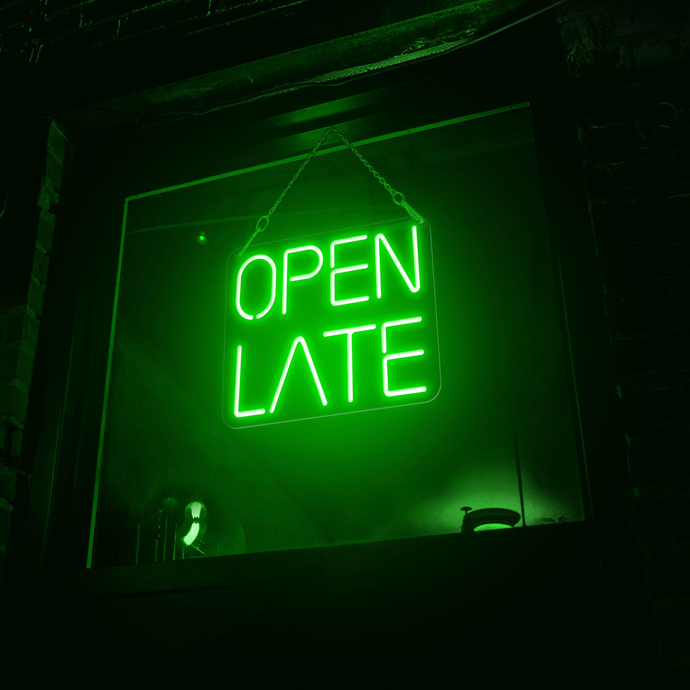 Open Late Neon Sign Business Neon Led Light green
