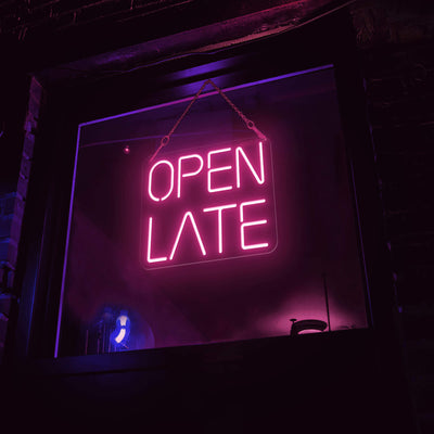 Open Late Neon Sign Business Neon Led Light pink