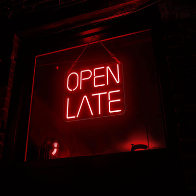 Open Late Neon Sign Business Neon Led Light red