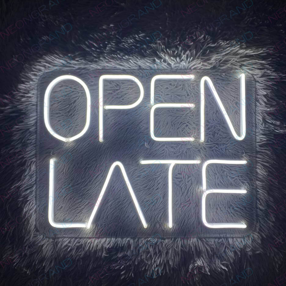 Open Late Neon Sign Business Neon Led Light white (1)