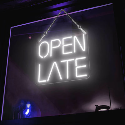 Open Late Neon Sign Business Neon Led Light white