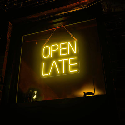 Open Late Neon Sign Business Neon Led Light yellow