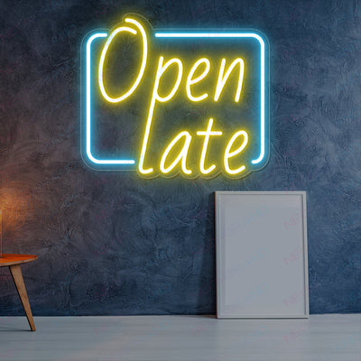 Open Late Neon Sign Open Led Light yellow