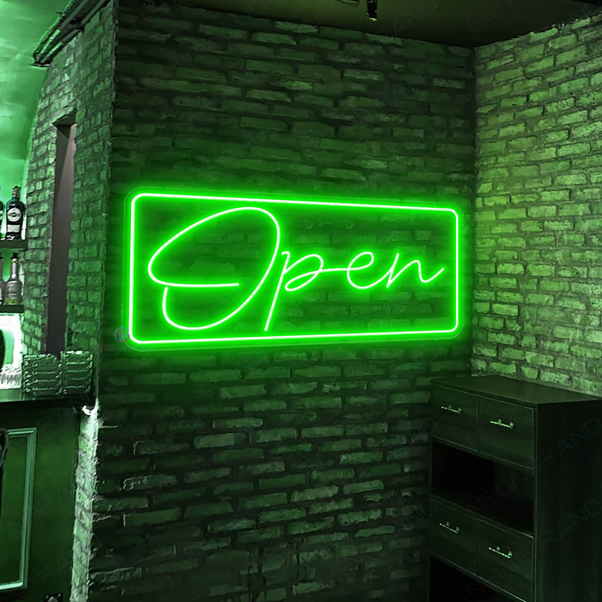 Open Neon Signs Outdoor Waterproof Led Light green