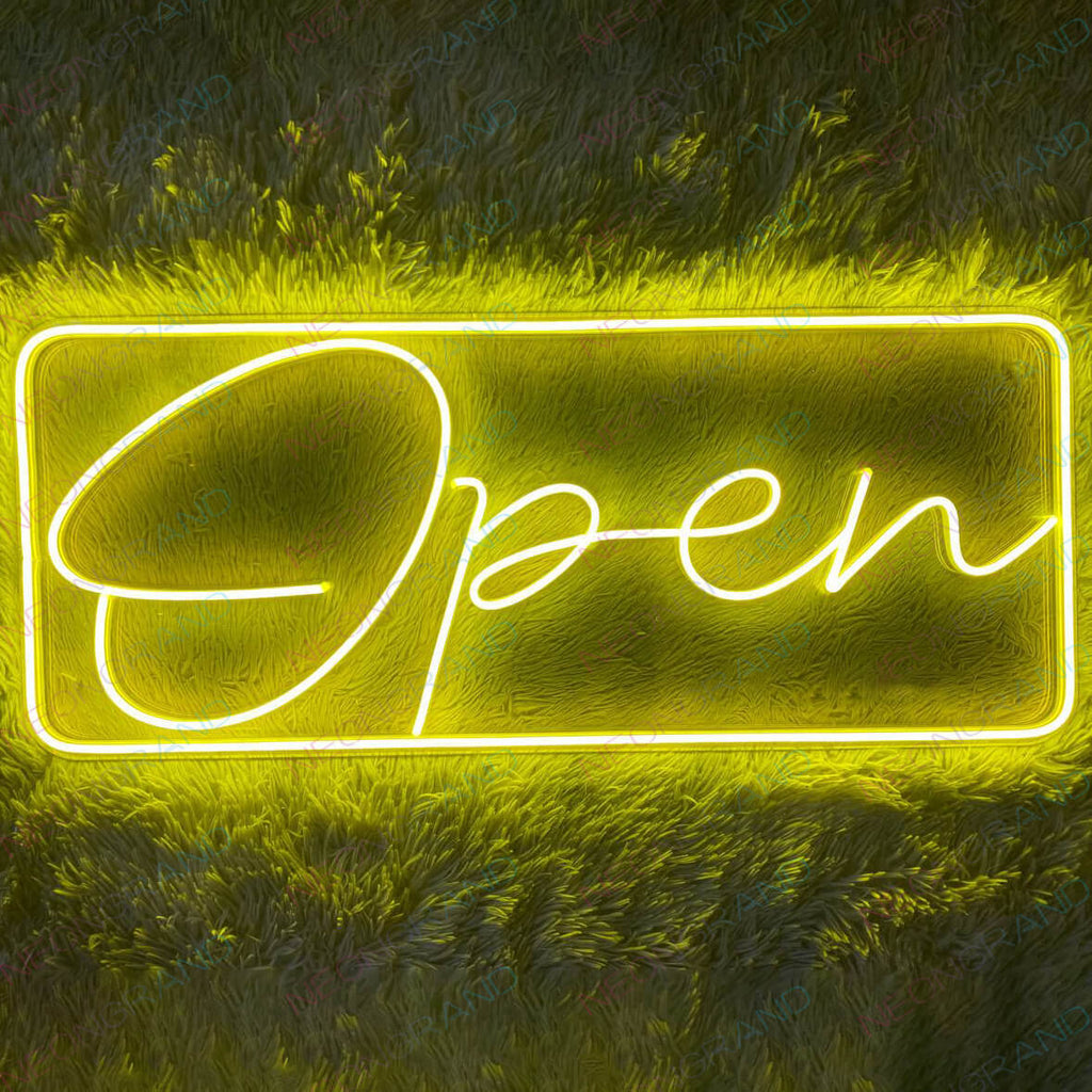 Neon Green Open Store Sign Outdoor Flag