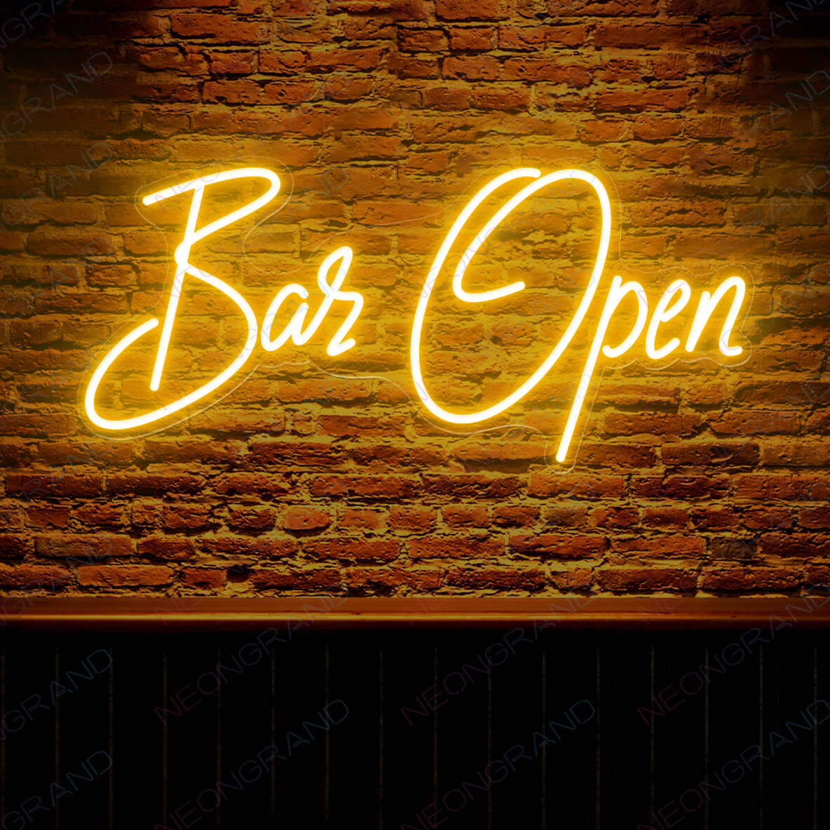 Open Sign Neon Aesthetic Led Light Bar Open orange yellow