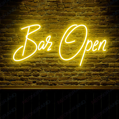 Open Sign Neon Aesthetic Led Light Bar Open yellow