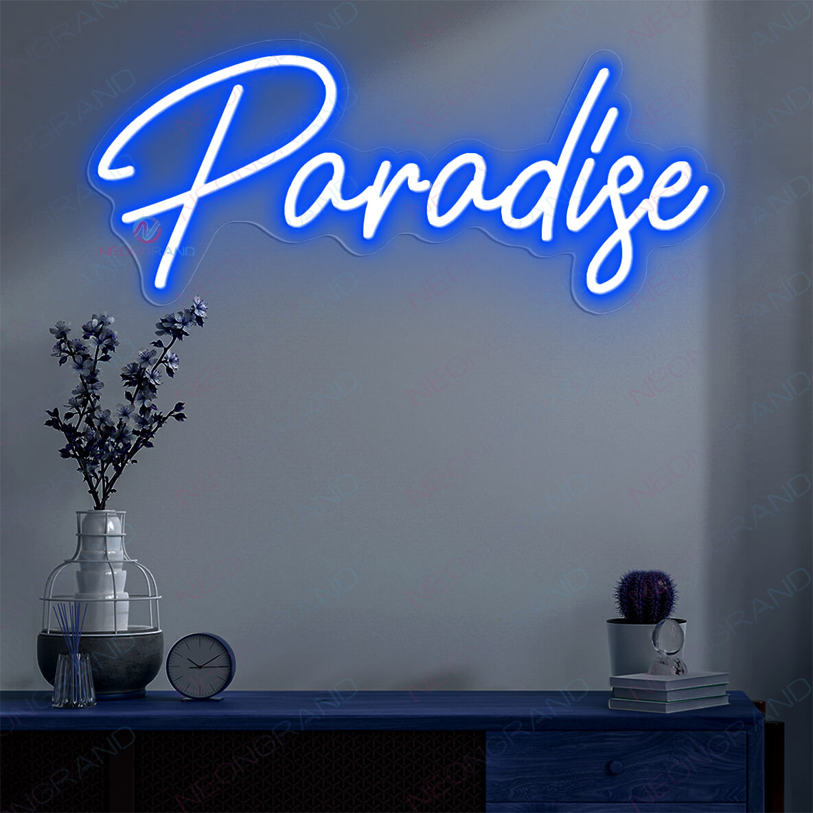 Paradise Neon Sign Bedroom Led Light Up Sign blue