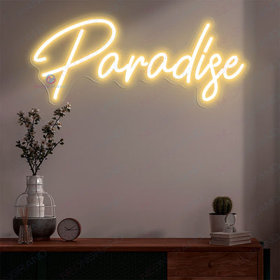 Paradise Neon Sign Bedroom Led Light Up Sign gold yellow