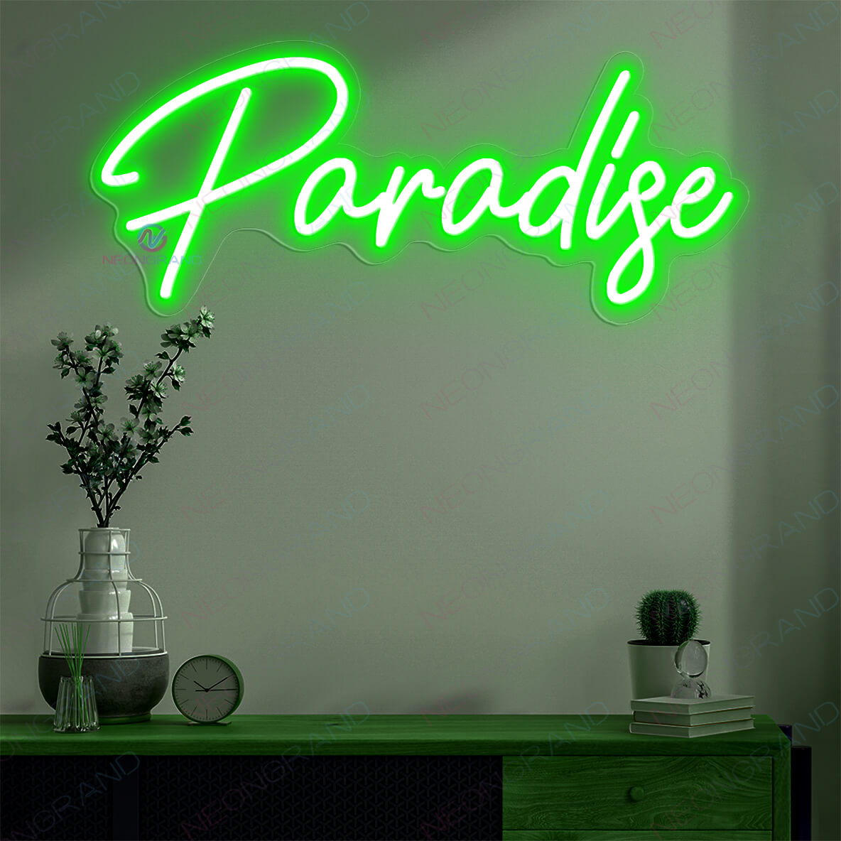 Paradise Neon Sign Bedroom Led Light Up Sign green