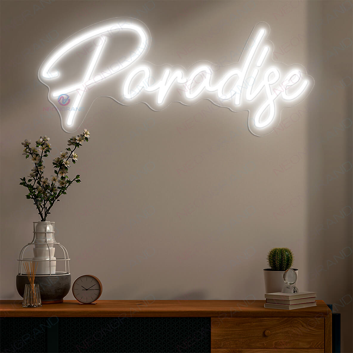 Paradise Neon Sign Bedroom Led Light Up Sign light blue white