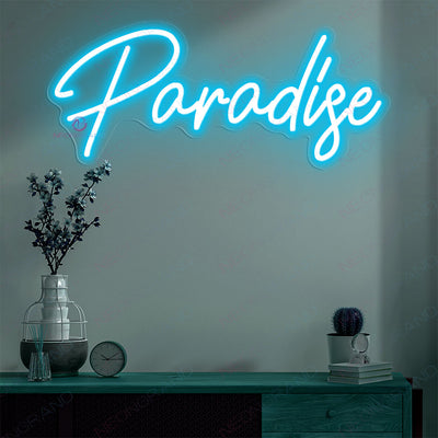 Paradise Neon Sign Bedroom Led Light Up Sign light blue