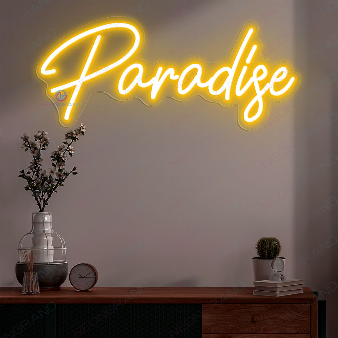 Paradise Neon Sign Bedroom Led Light Up Sign orange yellow
