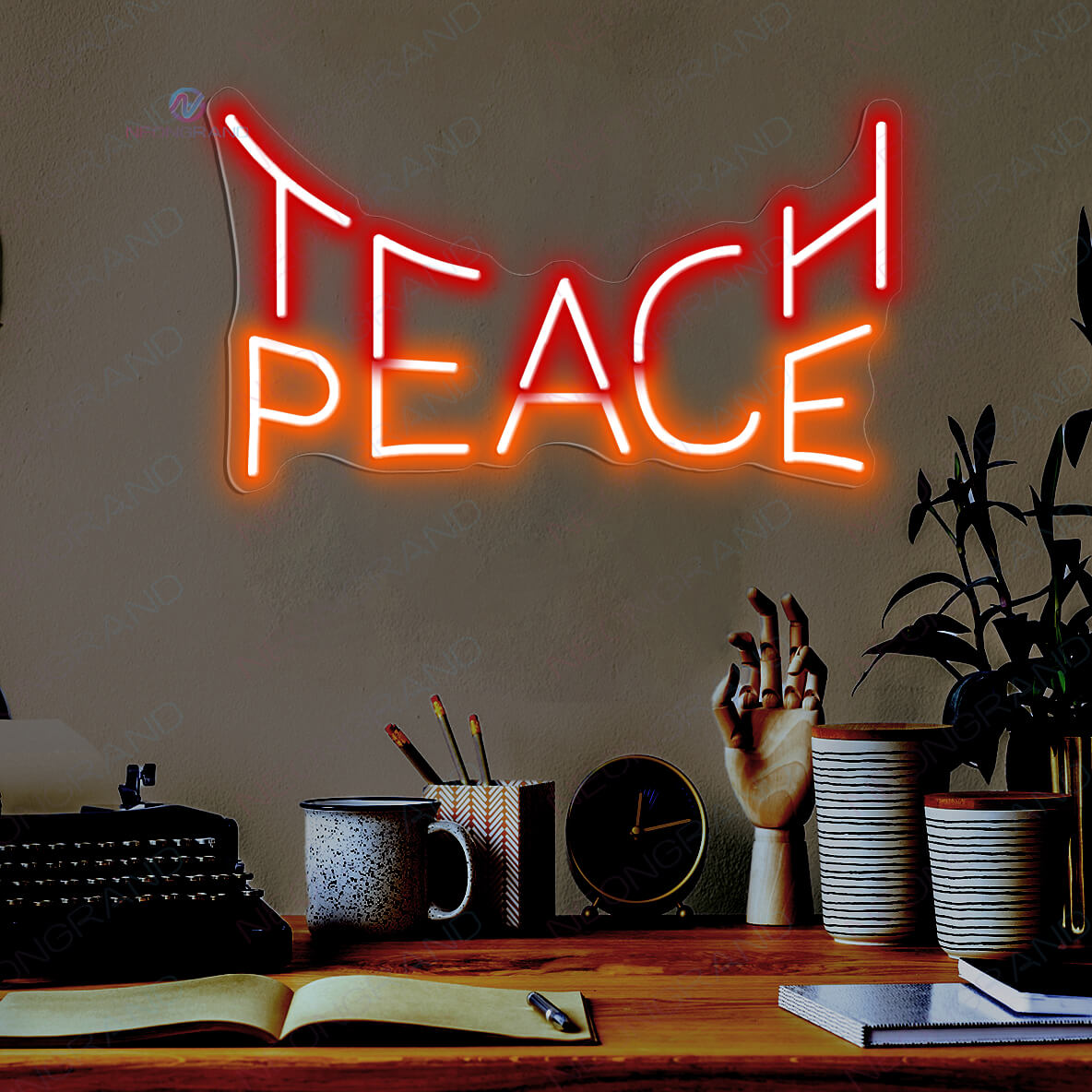Peace Neon Sign Led Light red