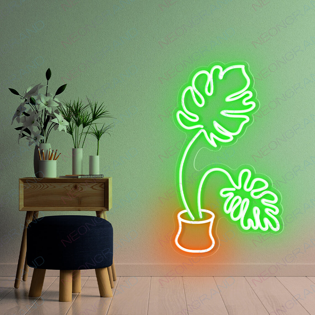 Monstera Leaf LED Neon Sign Plant Neon Sign, Neon Monstera, Green Aesthetic  Neon Sign, Bedroom Neon Sign, Green Lover