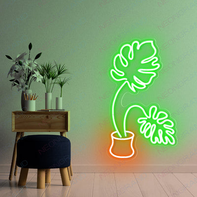 Plant Neon Sign Aesthetic Monstera Leaf Neon Sign Led Light green