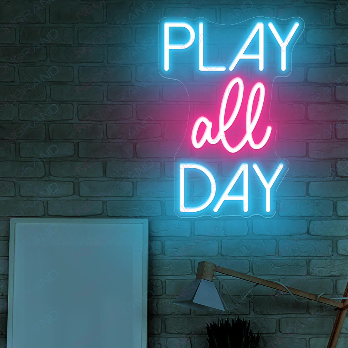 Play All Day Neon Sign Led Light pink