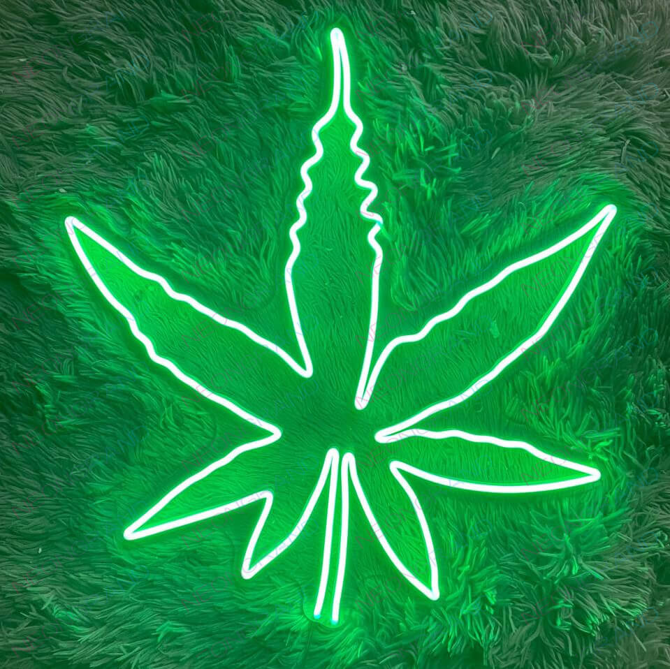 Pot Leaf Neon Sign Weed Neon Sign Marijuana Led Light green wm
