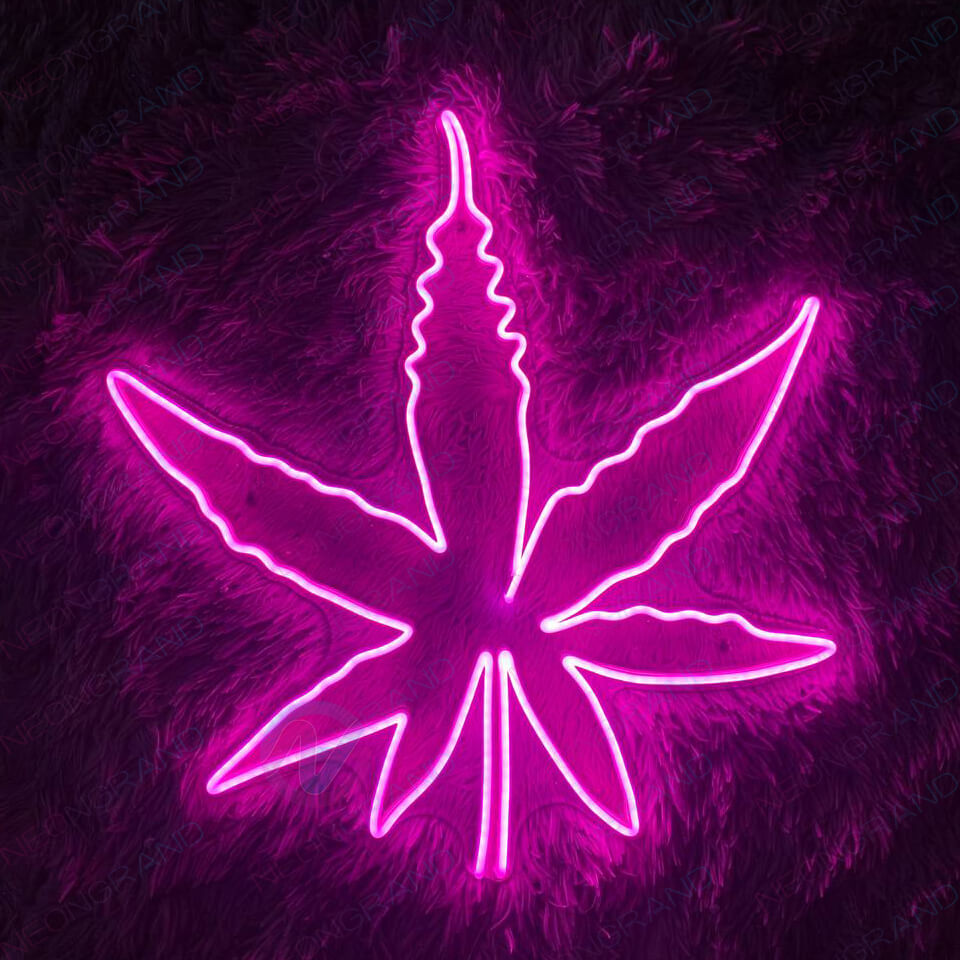 Pot Leaf Neon Sign Weed Neon Sign Marijuana Led Light Pink wm