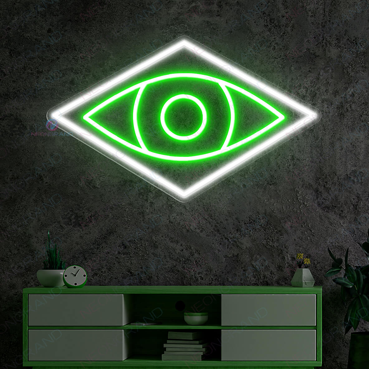 Psychic Neon Sign Eyes Led Light green