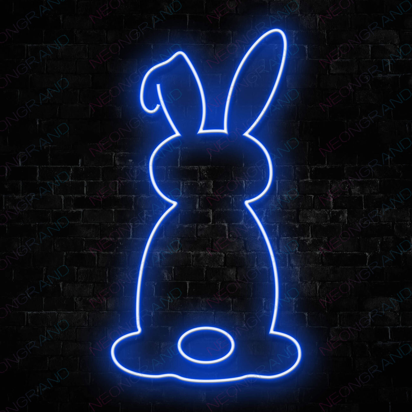 Rabbit Neon Sign Animal Led Light blue