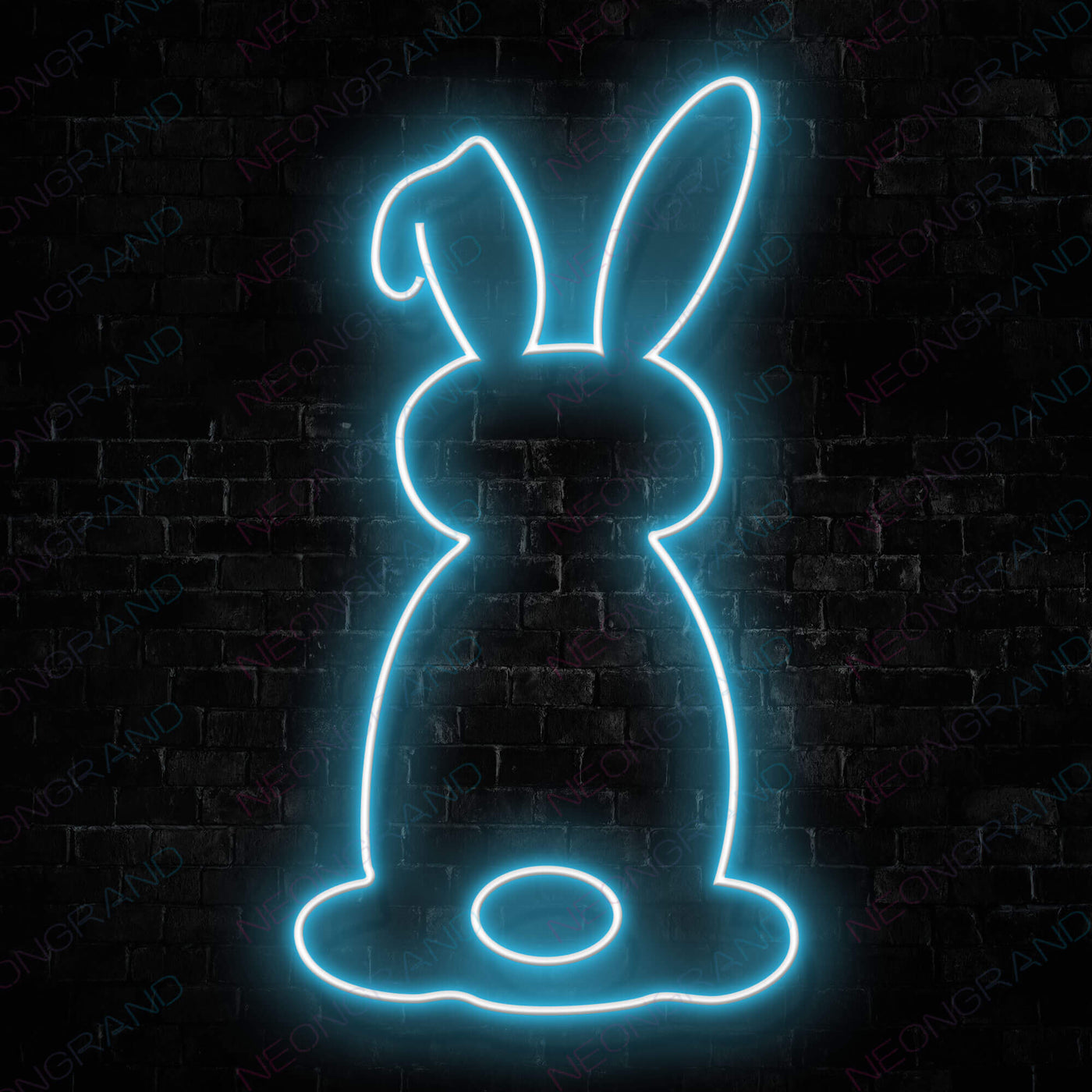 Rabbit Neon Sign Animal Led Light light blue