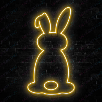 Rabbit Neon Sign Animal Led Light orange yellow