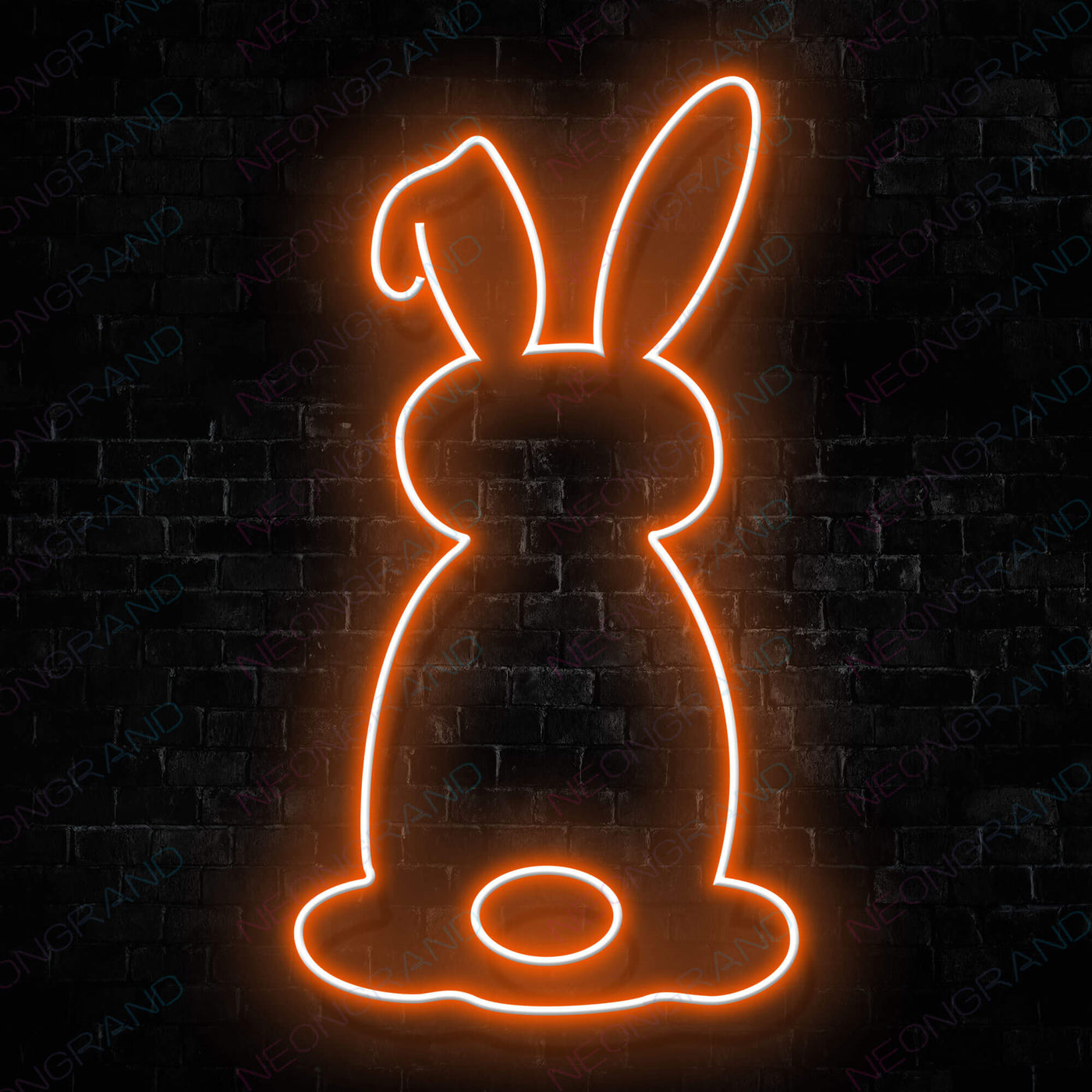 Rabbit Neon Sign Animal Led Light orange