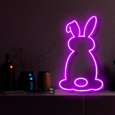 Rabbit Neon Sign Animal Led Light purple