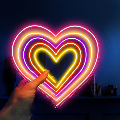 Rainbow Heart Neon Sign Love Led Light 1