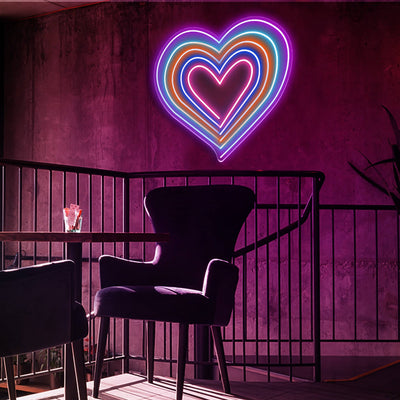 Rainbow Heart Neon Sign Love Led Light 3