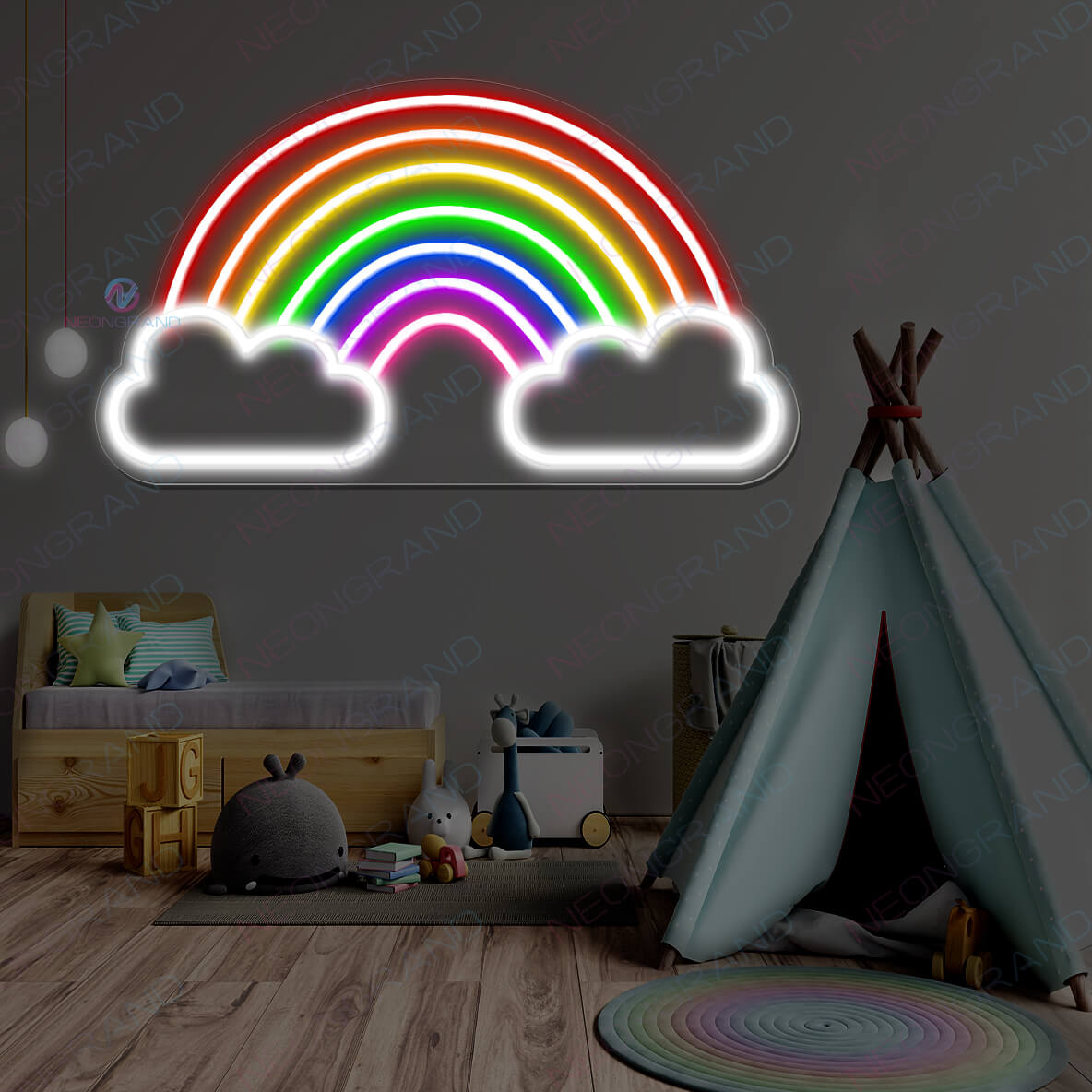 Rainbow Neon Light Cloud Led Sign 1