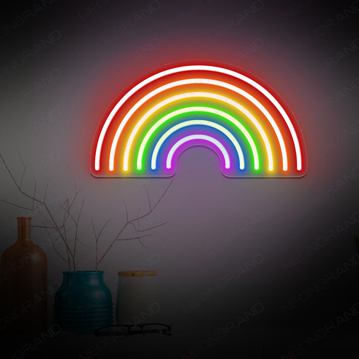 Rainbow Neon Sign Aesthetic Led Sign Night Light -