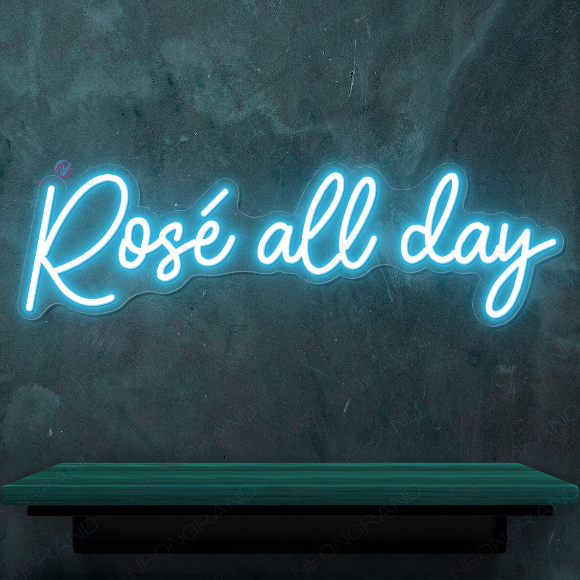 Rose All Day Neon Sign Led Light light blue