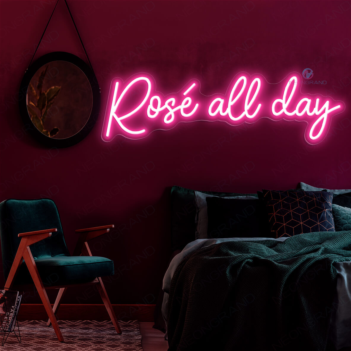 Rose All Day Neon Sign Led Light pink