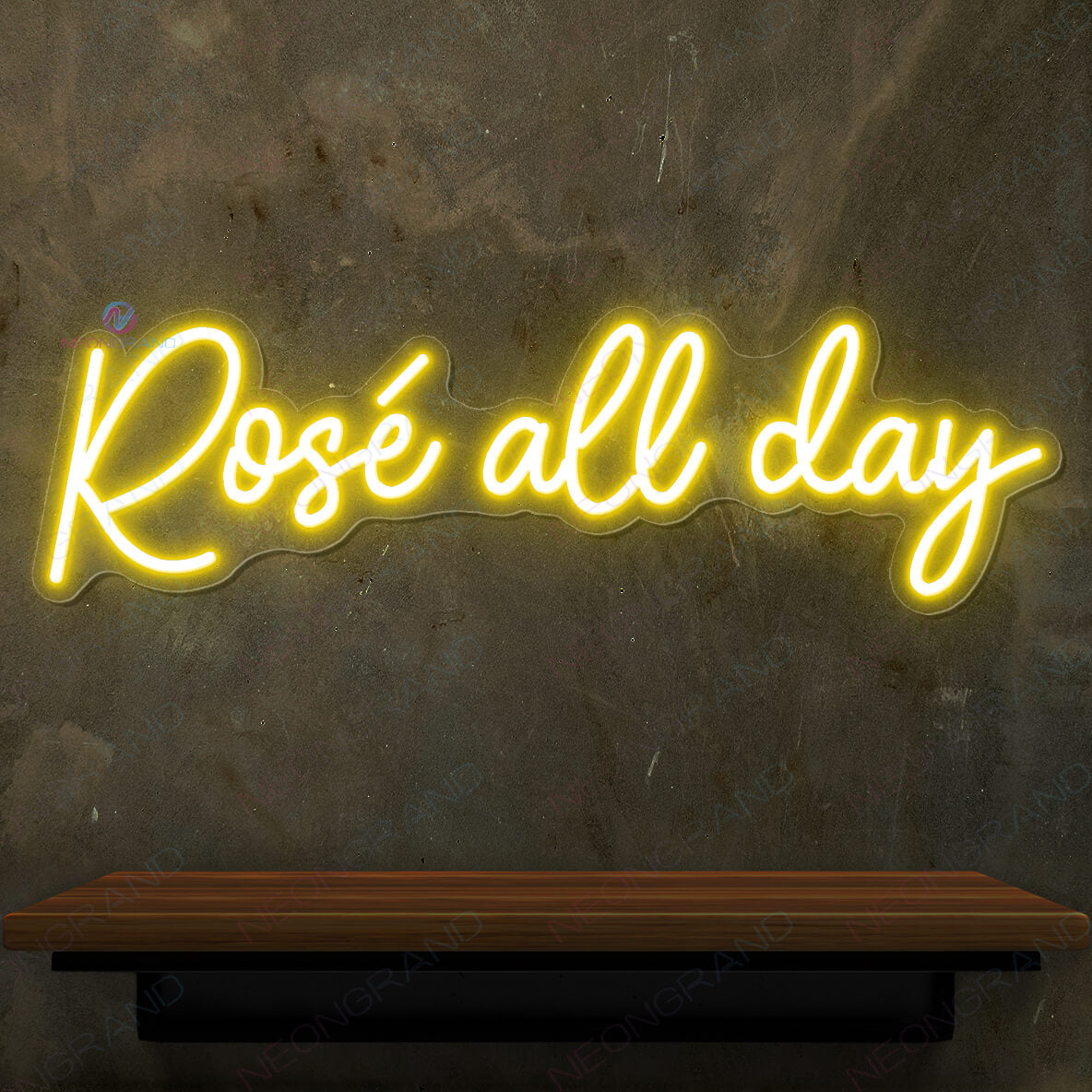 Rose All Day Neon Sign Led Light yellow