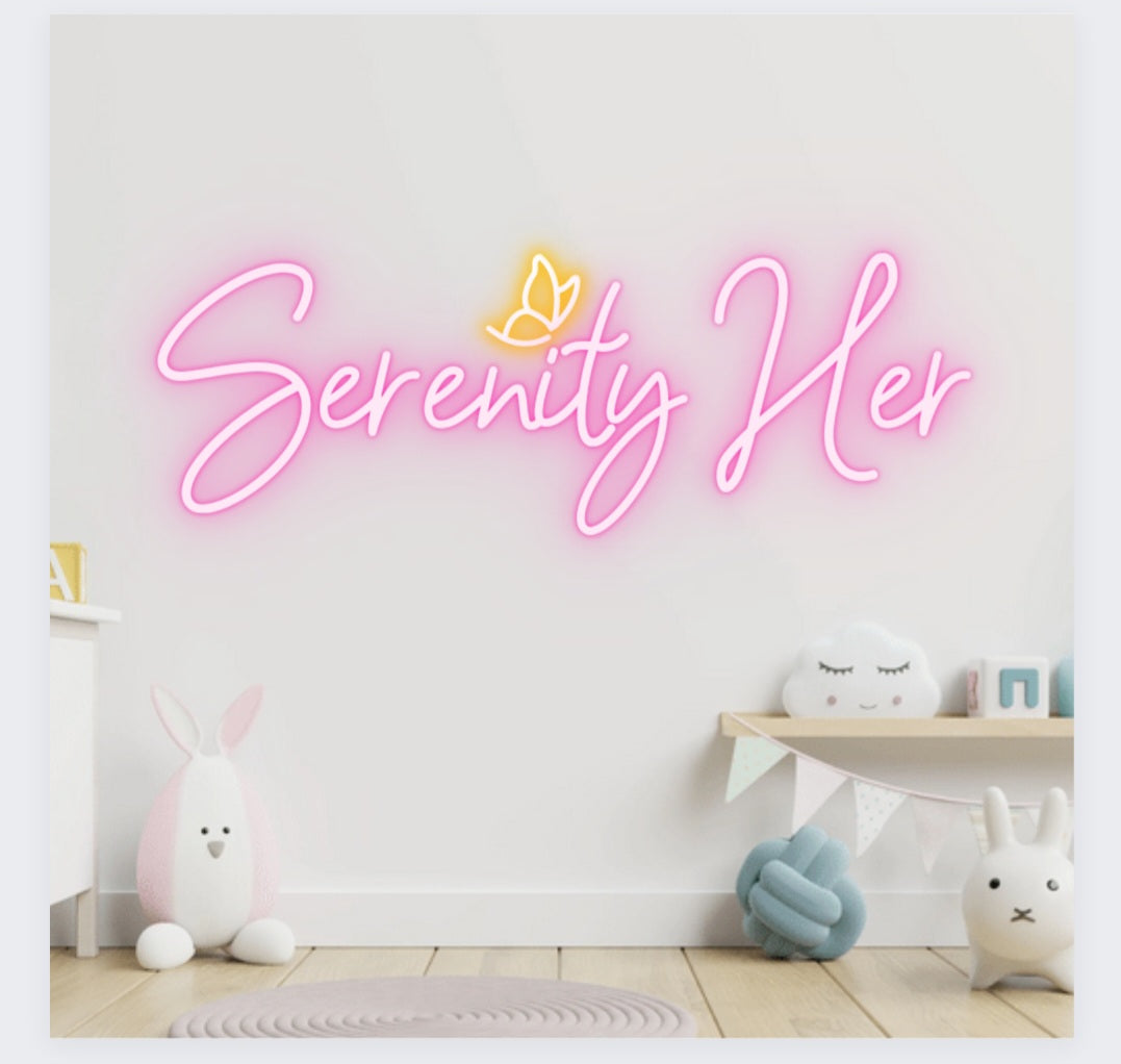 Custom Sign - LaDonna - Senerity Her with butterfly icon Indoor 70cm