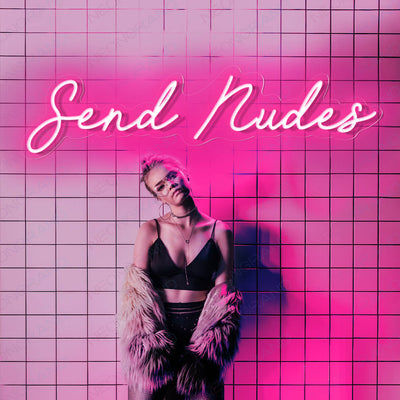 Send Nudes Neon Sign Led Light pink
