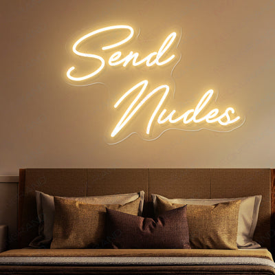 Send Nudes Neon Sign Sexy Led Light gold yellow