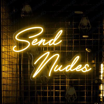 Send Nudes Neon Sign Sexy Led Light orange yellow