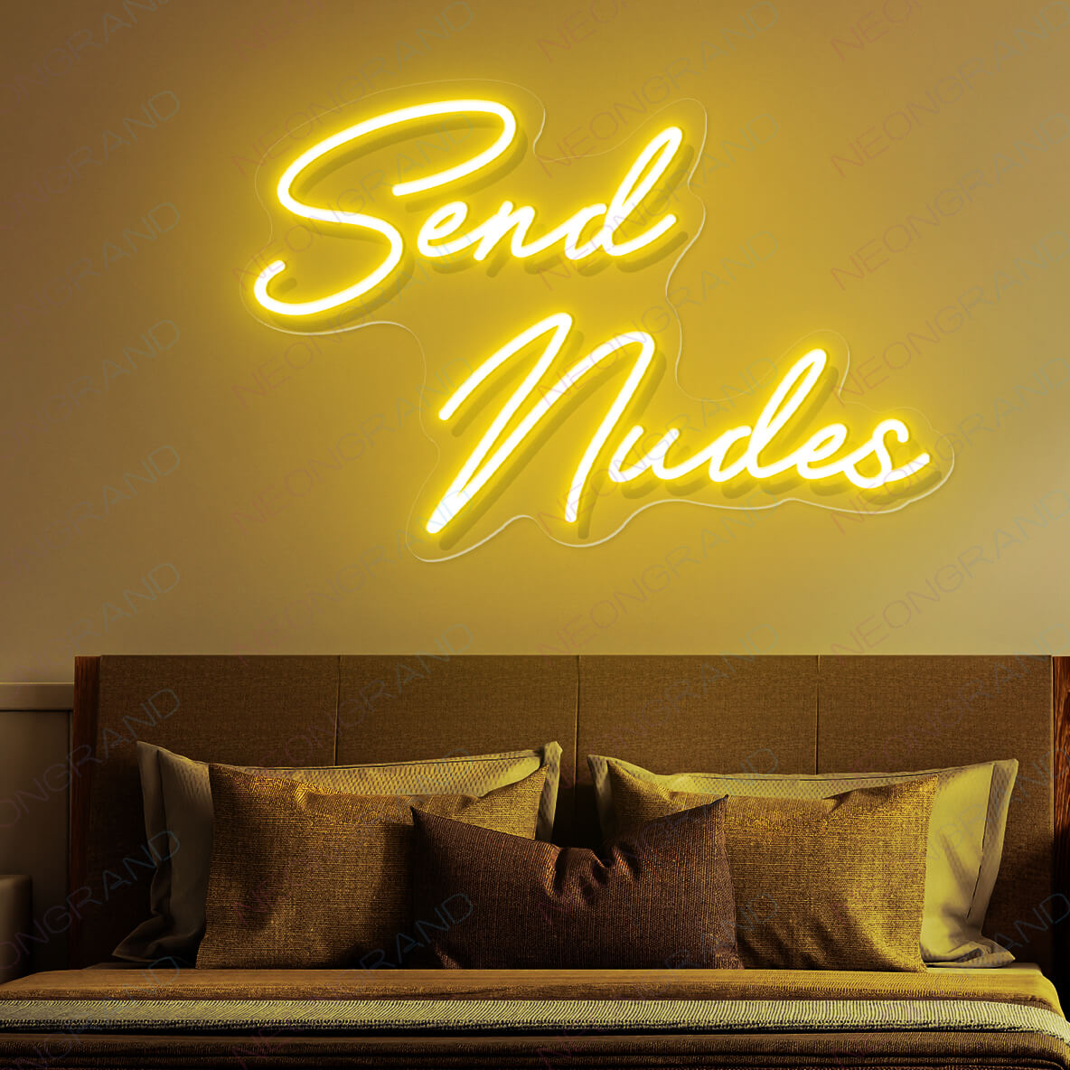Send Nudes Neon Sign Sexy Led Light yellow