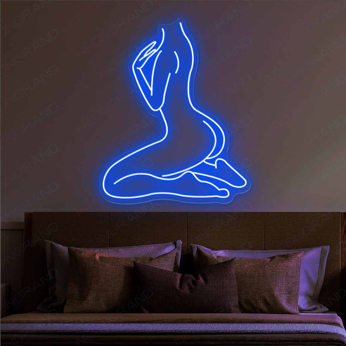 Sexy Female Body Neon Sign Woman Led Light blue