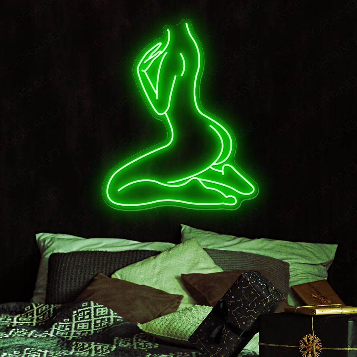 Sexy Female Body Neon Sign Woman Led Light green