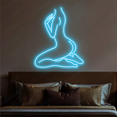 Sexy Female Body Neon Sign Woman Led Light light blue
