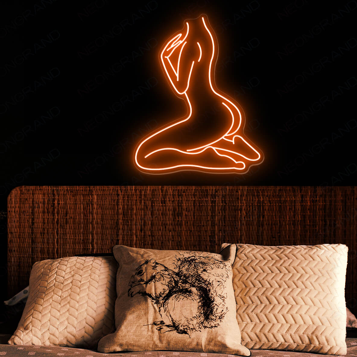 Sexy Female Body Neon Sign Woman Led Light orange