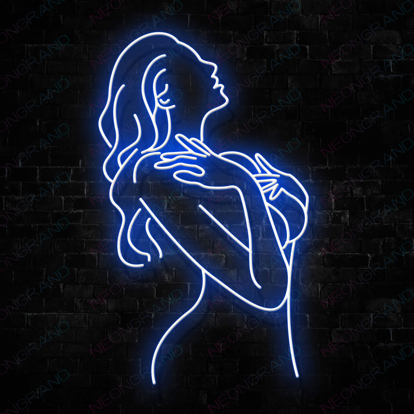 Sexy Lady Back Girls Neon Sign Blue