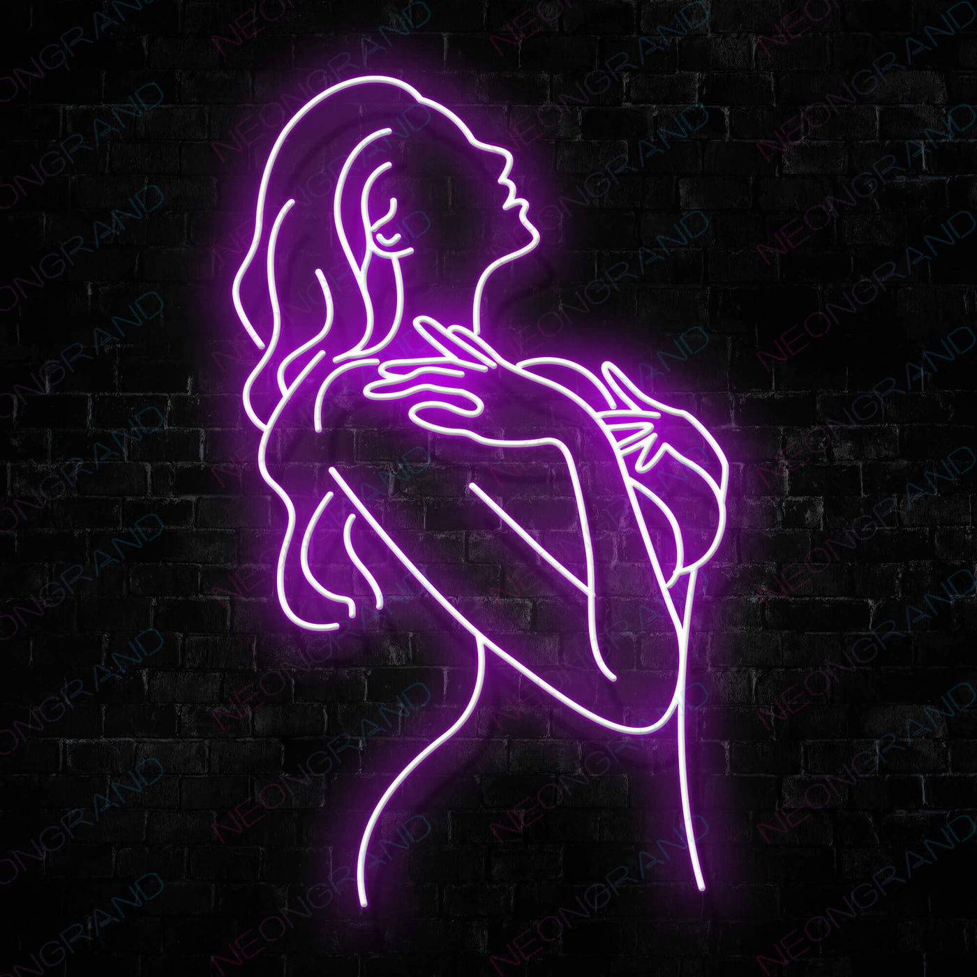 Sexy Lady Back Girls Neon Sign Purple