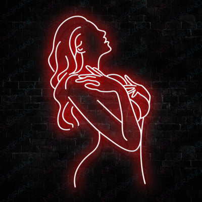 Sexy Lady Back Girls Neon Sign Red